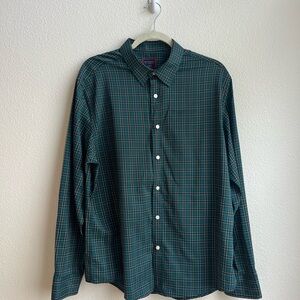 UNTUCKit Men's Teal and Red Plaid Button Down Shirt